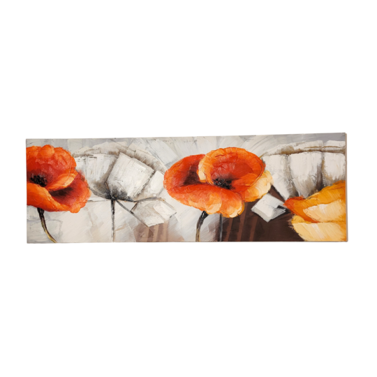 Handpainted Oil on Canvas - Orange Poppy